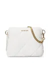 Mz Wallace Madison Quilted Nylon Crossbody Bag In Chalk Liquid/gold