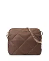 Mz Wallace Madison Quilted Nylon Crossbody Bag In Walnut/gold