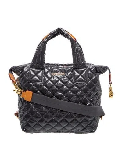 Pre-owned Mz Wallace Quilted Bucket Bag In Black/grey