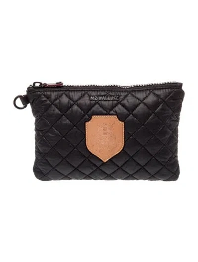 Pre-owned Mz Wallace Quilted Clutch W/ Tags In Black