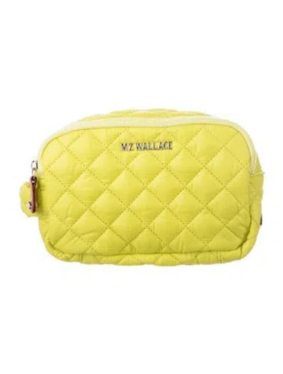 Pre-owned Mz Wallace Quilted Cosmetic Bag In Yellow