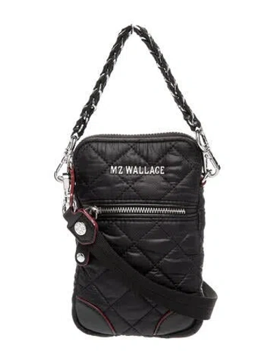 Pre-owned Mz Wallace Quilted Crossbody Bag In Black