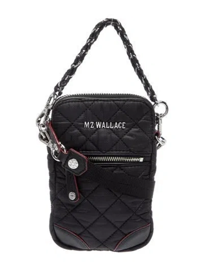 Pre-owned Mz Wallace Quilted Crossbody Bag In Black