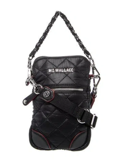 Pre-owned Mz Wallace Quilted Crossbody Bag In Black