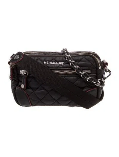 Pre-owned Mz Wallace Quilted Crossbody Bag In Black