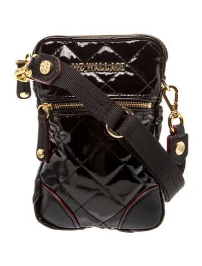 Pre-owned Mz Wallace Quilted Crossbody Bag In Black