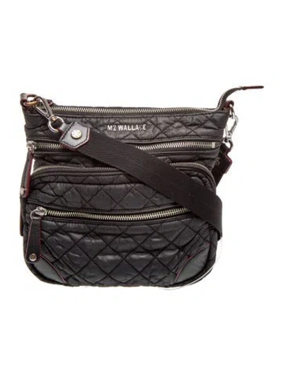 Pre-owned Mz Wallace Quilted Crossbody Bag In Black