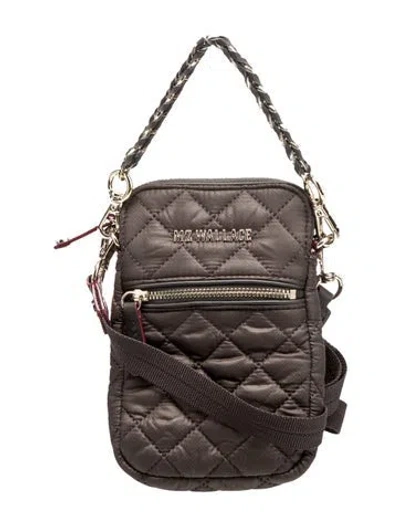 Pre-owned Mz Wallace Quilted Crossbody Bag In Gray