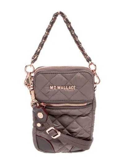 Pre-owned Mz Wallace Quilted Crossbody Bag In Gray
