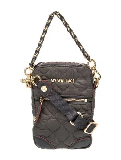 Pre-owned Mz Wallace Quilted Crossbody Bag In Gray