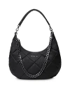 Mz Wallace Bowery Quilted Nylon Shoulder Bag In Black/gunmetal