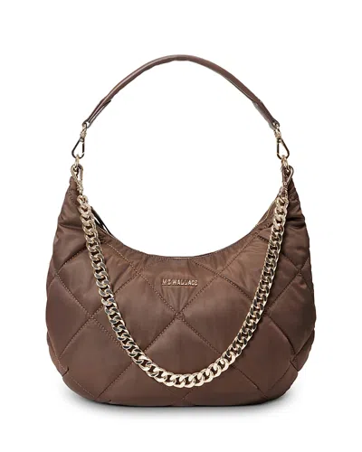 Mz Wallace Quilted Madison Shoulder Bag In Walnut