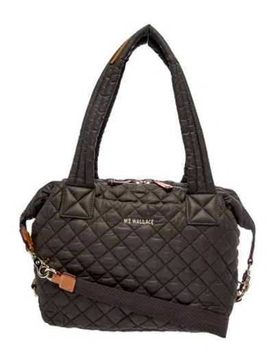 Pre-owned Mz Wallace Quilted Messenger Bag In Black