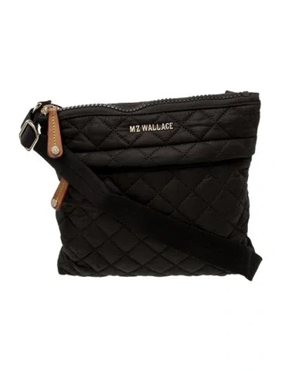 Pre-owned Mz Wallace Quilted Messenger Bag In Black