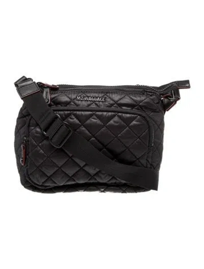 Pre-owned Mz Wallace Quilted Messenger Bag In Black