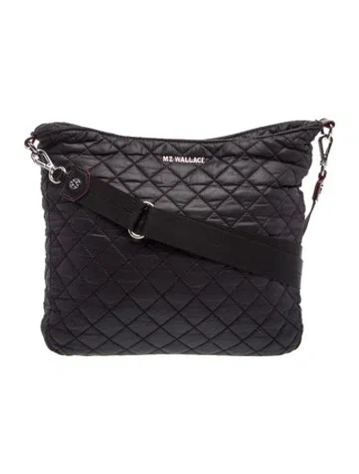 Pre-owned Mz Wallace Quilted Messenger Bag In Black