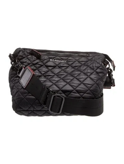 Pre-owned Mz Wallace Quilted Messenger Bag In Black