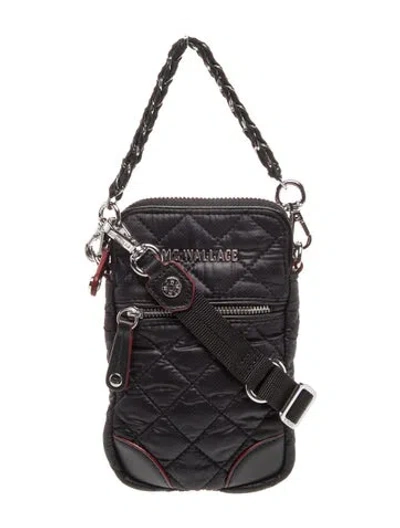 Pre-owned Mz Wallace Quilted Messenger Bag In Black