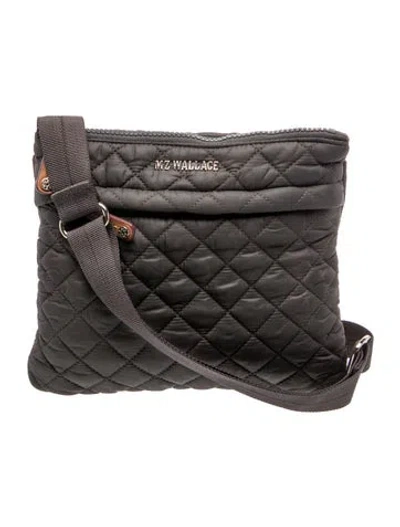 Pre-owned Mz Wallace Quilted Messenger Bag In Gray