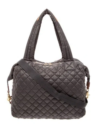 Pre-owned Mz Wallace Quilted Messenger Bag In Gray