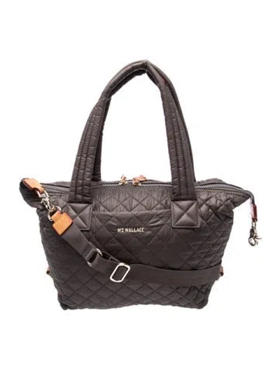 Pre-owned Mz Wallace Quilted Messenger Bag In Grey