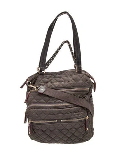 Pre-owned Mz Wallace Quilted Messenger Bag In Grey