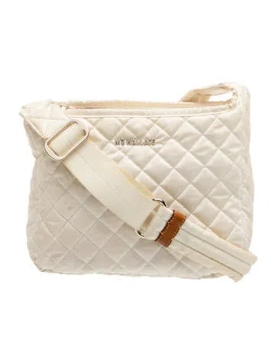 Pre-owned Mz Wallace Quilted Messenger Bag In Neutral