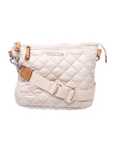 Pre-owned Mz Wallace Quilted Messenger Bag In Pink