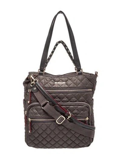 Pre-owned Mz Wallace Quilted Messenger Bag W/ Tags In Gray