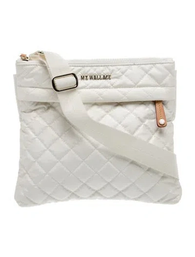Pre-owned Mz Wallace Quilted Messenger Bag In White