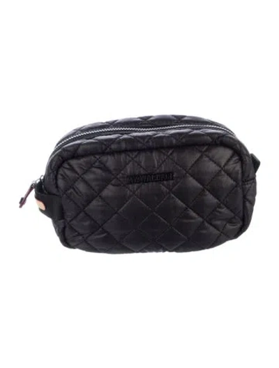 Pre-owned Mz Wallace Quilted Nylon Cosmetic Bag In Black