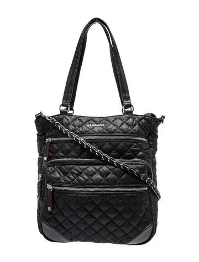 Pre-owned Mz Wallace Quilted Shoulder Bag In Black