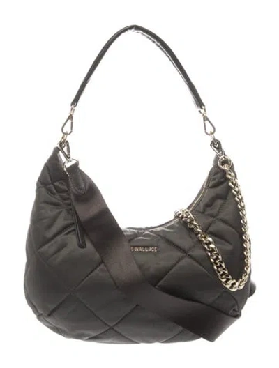 Pre-owned Mz Wallace Quilted Shoulder Bag In Gray