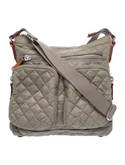 Pre-owned Mz Wallace Quilted Shoulder Bag In Gray