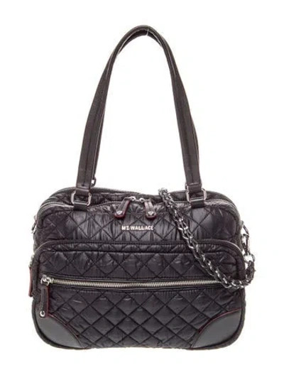 Pre-owned Mz Wallace Quilted Shoulder Bag In Gray