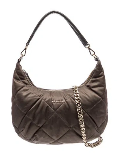 Pre-owned Mz Wallace Quilted Shoulder Bag In Gray