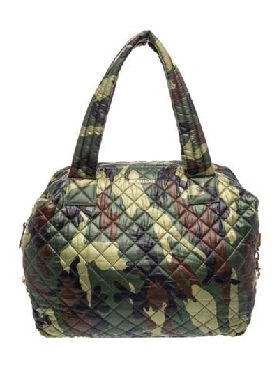 Pre-owned Mz Wallace Quilted Shoulder Bag In Green