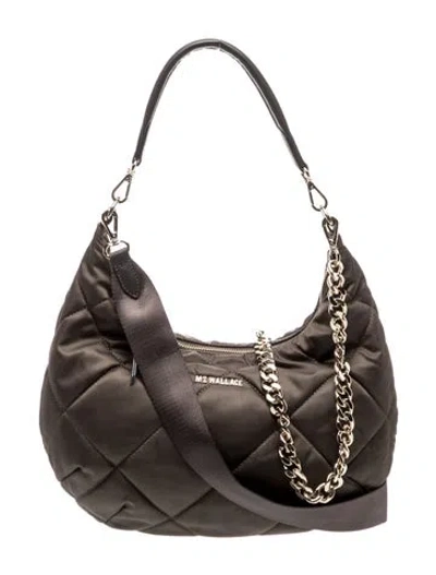 Pre-owned Mz Wallace Quilted Shoulder Bag In Green