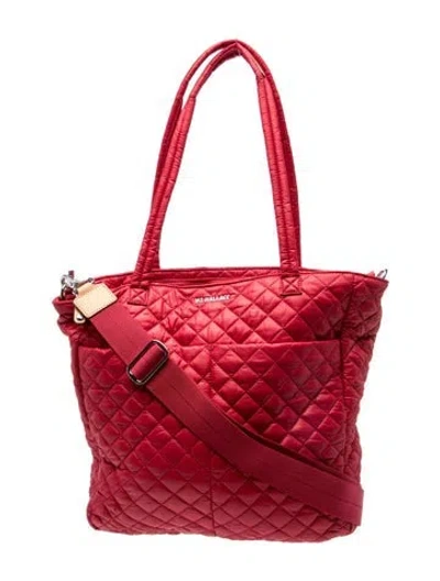 Pre-owned Mz Wallace Quilted Shoulder Bag In Red