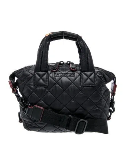 Pre-owned Mz Wallace Quilted Top Handle Bag In Black