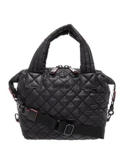Pre-owned Mz Wallace Quilted Top Handle Bag In Black