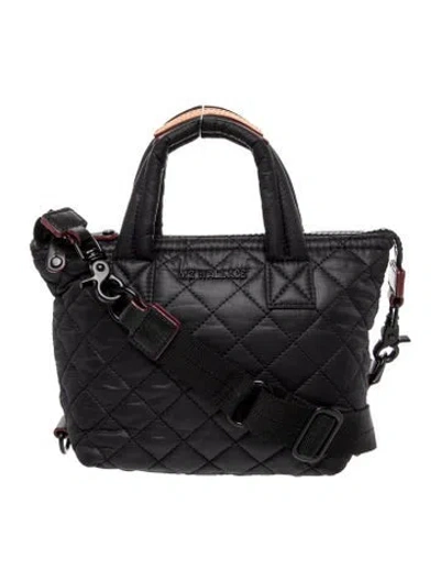 Pre-owned Mz Wallace Quilted Top Handle Bag In Black