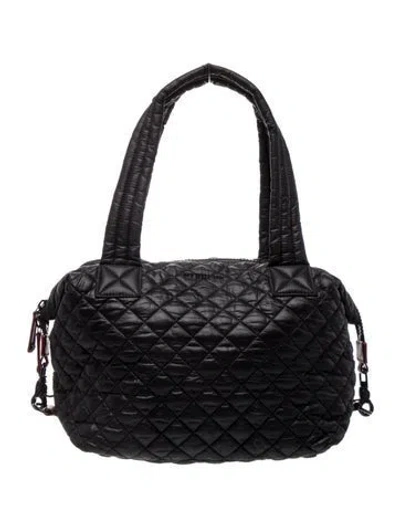 Pre-owned Mz Wallace Quilted Top Handle Bag In Black