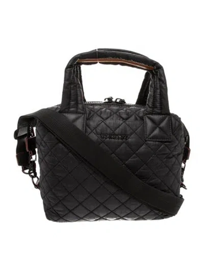Pre-owned Mz Wallace Quilted Top Handle Bag In Black
