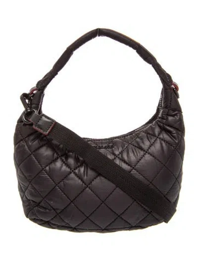 Pre-owned Mz Wallace Quilted Top Handle Bag In Black