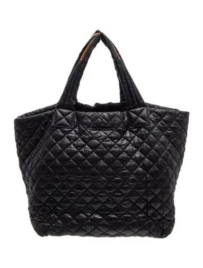 Pre-owned Mz Wallace Quilted Top Handle Bag In Black