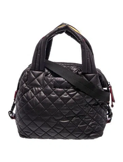 Pre-owned Mz Wallace Quilted Top Handle Bag In Black