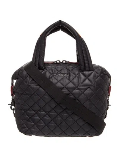 Pre-owned Mz Wallace Quilted Top Handle Bag In Black