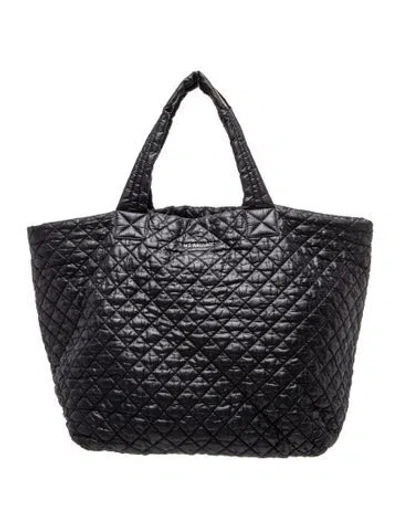 Pre-owned Mz Wallace Quilted Top Handle Bag In Black