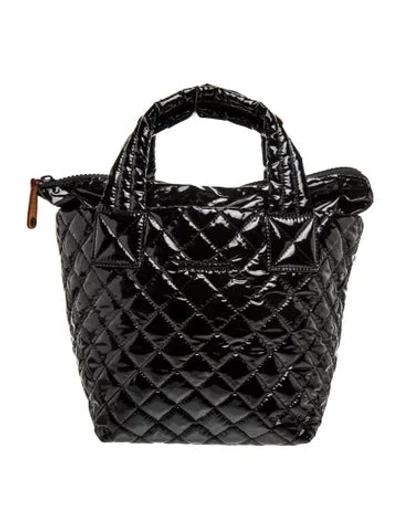 Pre-owned Mz Wallace Quilted Top Handle Bag In Black